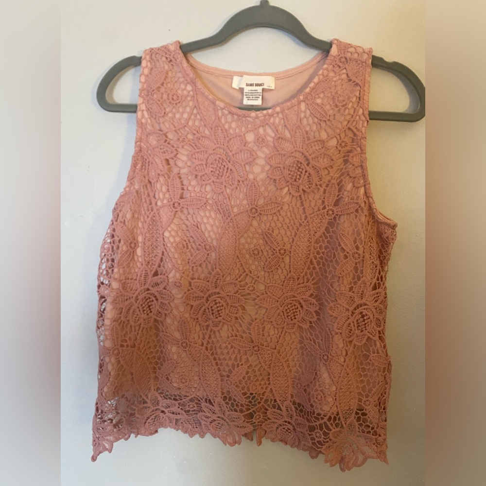 Women's Pink Lace Top